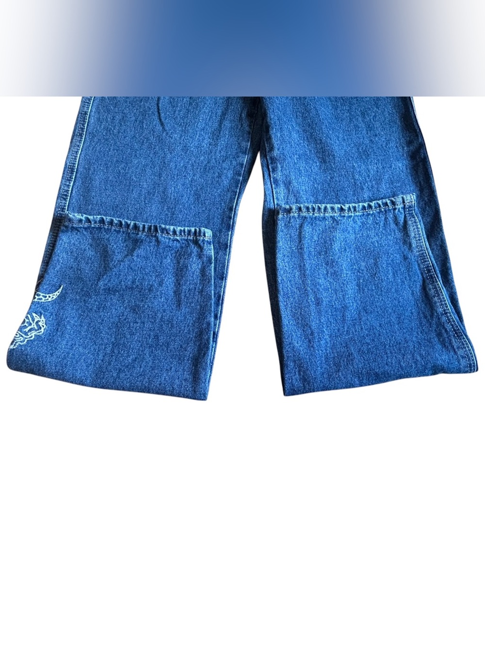 Empyre Y2K Dragon Koi Jeans Size 2 Baggy Relaxed Fit Denim Streetwear - Picture 13 of 16
